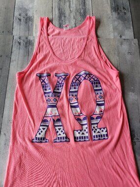 Vintage Pink Neon Chi Omega Tank - XL